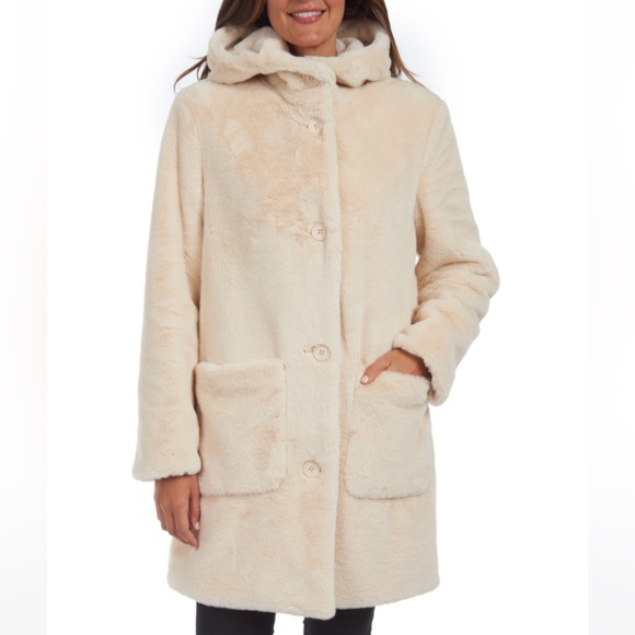 NWOT Kensie Faux Fur Coat, Size Small - Picture 1 of 8